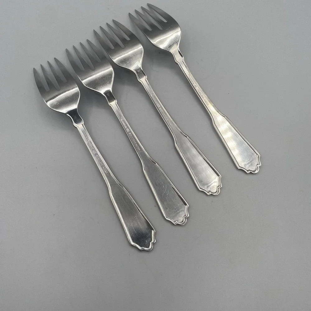 Rogers Co Norcrest Brentwood Salad Forks 4pcs Floral Burnished Stanley Roberts
